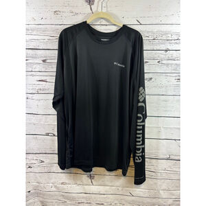 Men's Columbia Black Long Sleeve Tee XXL with Gray Logo